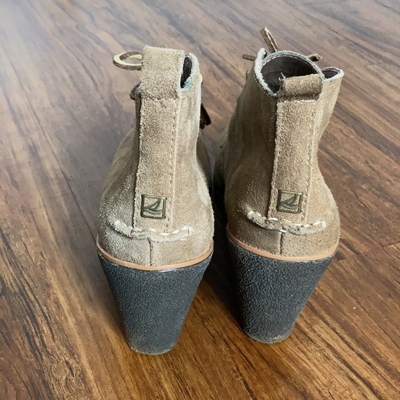 Sperry Harlow suede leather wedge booties size 8.5 - Picture 4 of 7